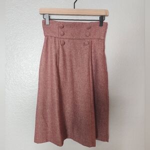 Modcloth Rose Buttoned Midi Skirt